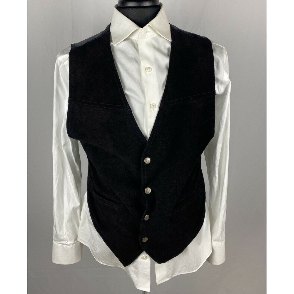 Vintage Paragraff Black Suede Leather 4 Button